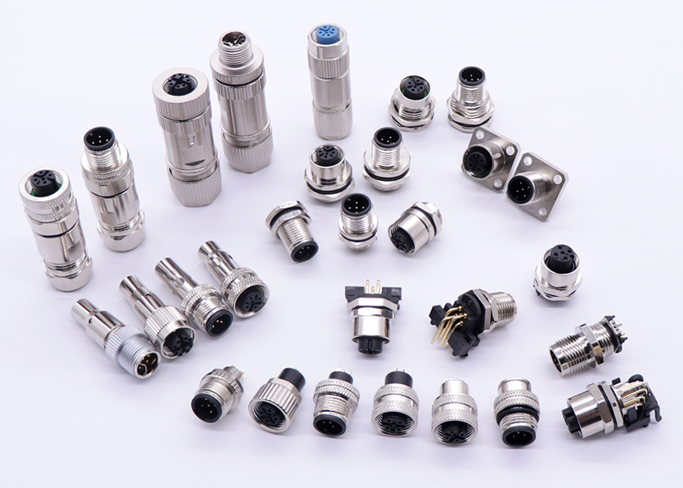 M12圆形防水连接器3-17芯公母插头IP68金属航空插头插座 - 2026展位号:2C009 - CIOE中国光博会